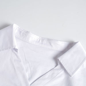 RM6896#夏季新款V领时尚简约白色衬衫+收腰半身裙两件套职业套装女