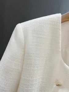 TR21593# 夏季新款白色小个子西装外套女薄款短袖名媛小香风短袖西服 服装批发女装服饰货源