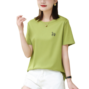 RM6615#新款圆领短袖T恤女夏季设计感宽松型时尚休闲套头上衣