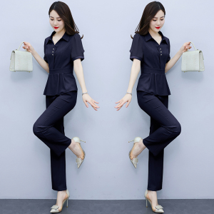 RM10405#时尚气质名媛职业套装女2023夏季新款高级感洋气阔腿裤女装两件套