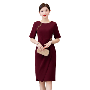 RM6211#小个子喜婆婆婚宴妈妈装高端洋气年轻款红色礼服高贵夏季平时可穿