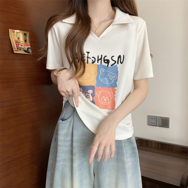 RM6529#大码女装2023夏季新款时尚休闲显瘦T恤印花短袖上衣