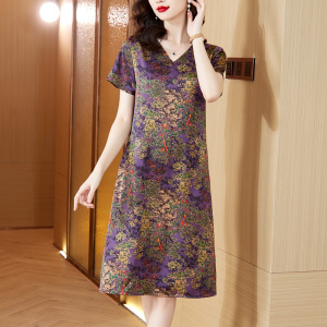 RM6799#香云纱连衣裙女年轻款重磅修身显瘦高档专柜时尚显瘦夏