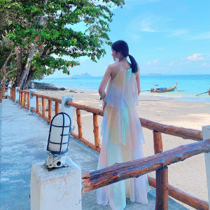 TR32968# 泰国度假裙INS仙女超火海边沙滩裙长裙超仙显瘦蛋糕裙吊带连衣裙 服装批发女装批发服饰货源