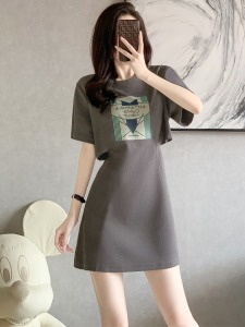 RM6368#显瘦连衣裙女夏季2023新款设计感宽松时尚洋气小个子休闲运动裙子