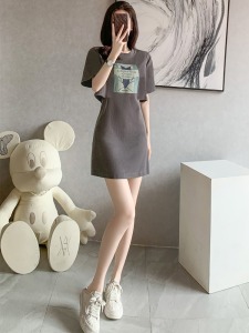 RM6368#显瘦连衣裙女夏季2023新款设计感宽松时尚洋气小个子休闲运动裙子