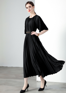 RM16441#三宅皱褶原版质量 5.5米超大裙摆 风琴百褶连衣裙