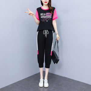 RM6312#新款运动服休闲时尚套装女夏季宽松洋气质减龄七分裤两件套