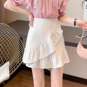 RM10367#夏初恋法式甜美减龄荷叶边不规则鱼尾半身裙