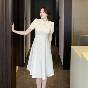 RM15732#改良旗袍女夏季2023年新款新中式复古盘扣气质显瘦法式连衣裙
