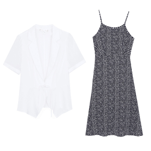 RM7363#大码女装西服女2023夏季新款气质两件套垂感显瘦吊带连衣裙