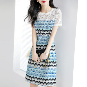RM6570#夏季新品惊艳时尚简约撞色拼接百搭轻薄裙子显瘦连衣裙