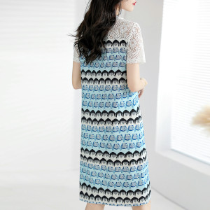 RM6570#夏季新品惊艳时尚简约撞色拼接百搭轻薄裙子显瘦连衣裙