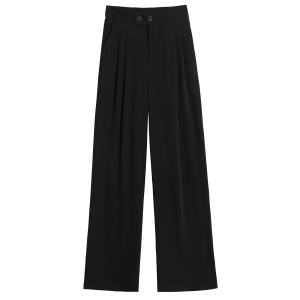 RM6580#夏季新款冰丝西装裤高腰窄版阔腿裤直筒薄款拖地裤女