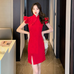 RM10802# 御姐女神范2023夏季连衣裙改良国风旗袍显瘦气质裙子女