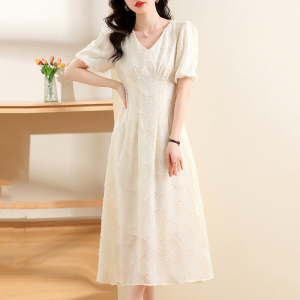 RM7678#温柔风法式复古小众设计感时尚显瘦修身雪纺连衣裙女