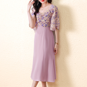 RM6736#新款裙子收腰显瘦法式温柔复古设计感小众鱼尾气质连衣裙