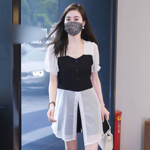 RM7001#时尚套装女装短袖2023夏季新款大码微胖MM修身显瘦上衣短裤两件套