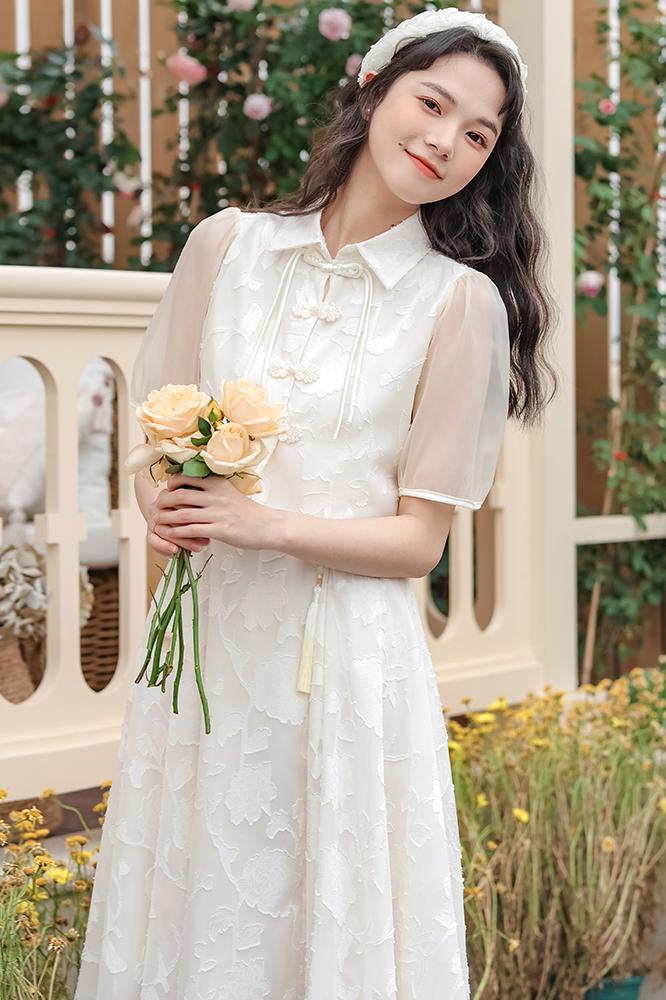 國風元素女裝兩件套初戀改良旗袍吊帶連衣裙夏套裝長裙