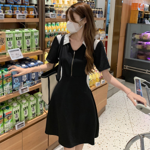 RM6305#大码微胖女生赫本小黑裙显瘦连衣裙女小众设计感胖mm梨型身材裙子