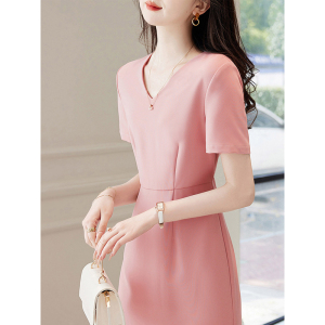 RM8752#粉色系名媛风气质女裙2023夏季新款精致收腰显瘦连衣裙
