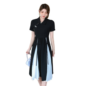 RM10803#新款新中式国风改良旗袍茶歇法式连衣裙子女夏季收腰显瘦长裙