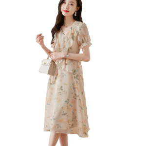 RM8608#碎花雪纺连衣裙子女夏2023设计感小众长裙质感高级感仙女裙