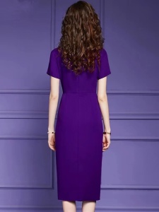 RM9127#裙子女设计感小众夏装新款轻熟风斜领气质钉珠荷叶边包臀裙