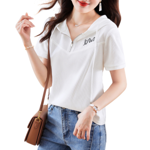 RM7071#华夫格连帽T恤女2023年夏季新款气质休闲风时尚肌理短袖