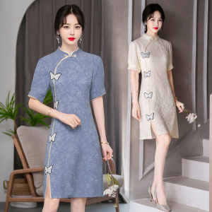 RM20123#春夏新款旗袍年轻款中长款优雅中国风新式日常旗袍
