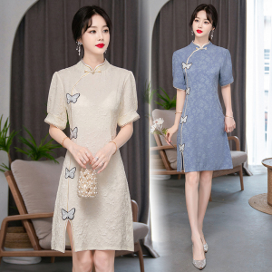 RM20123#春夏新款旗袍年轻款中长款优雅中国风新式日常旗袍