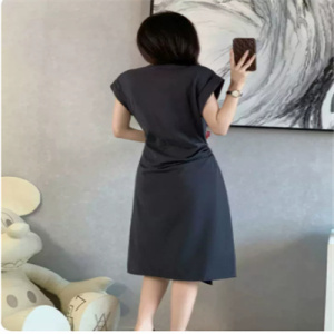 RM8583#连衣裙女成人夏天气质2023年新款法式高级感短袖裙子收腰神器