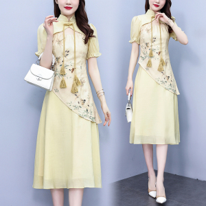 RM19857#大码2023年夏季新款中国风高端气质优雅改良旗袍淑女连衣裙