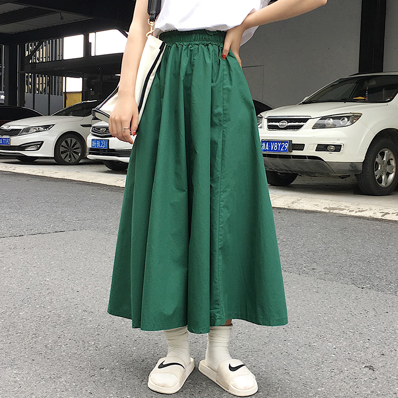Real shot of large size skirt for women in spring and summer, mid-length A-line high-waisted fishtail skirt suitable for thick hips and thighs