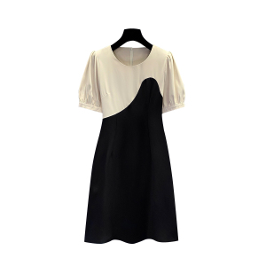 RM8039#夏季新款胖MM显瘦甜美拼接小个子气质设计小众连衣裙