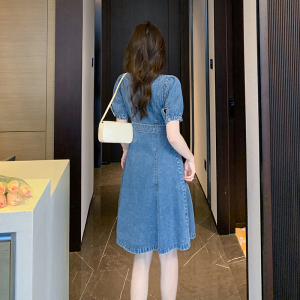 RM9951#刘亦菲许红豆去有风的地方同款气质显瘦牛仔连衣裙2023新款夏季女