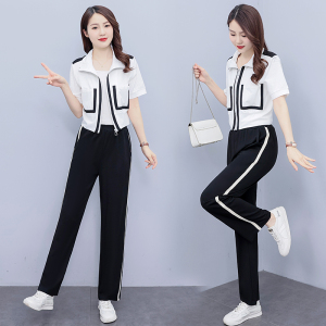 RM10036#时尚休闲宽松运动服套装女2023夏季新款显瘦减龄洋气韩版两件套