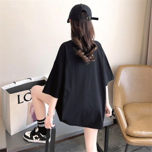 RM7453#春夏新款设计感韩版宽松短袖卡通刺绣印花t恤上衣女