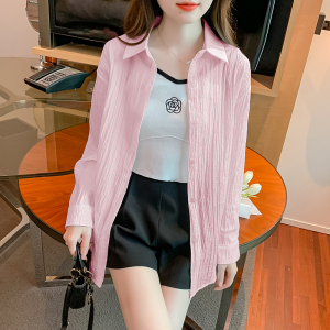 RM8535#夏季新款高级感纹理面料轻薄透气防晒百搭开衫