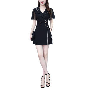 RM8188#夏季新款韩版赫本风气质时尚百搭上衣+短裤两件套套装