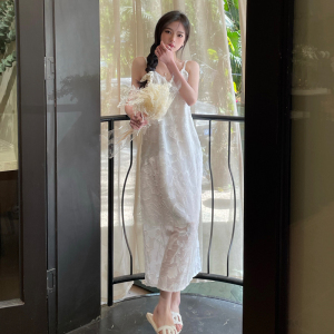 TR28957# 法式温柔风设计感蕾丝提花吊带连衣裙夏季新款气质长裙 服装批发女装批发服饰货源