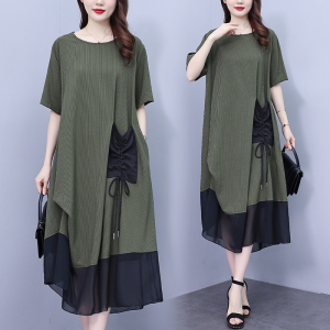 RM7897#大码女装2023夏季新款时尚宽松显瘦连衣裙减龄遮肚子气质裙子