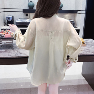 RM8182#韩系天丝刺绣衬衫外套女2023春夏季新款别致上衣小众设计感防晒衫