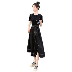 RM11687#别致独特连衣裙女2023夏季新款法式气质洋气设计感小众收腰a字裙