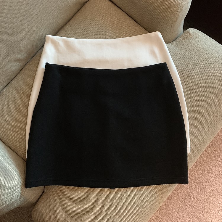 Real shot Summer hip-covering A-line skirt slimming elastic skirt