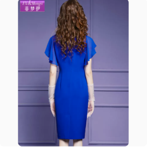 RM9108#钉珠连衣裙女短袖夏装高级感气质通勤时尚设计感包臀一步裙