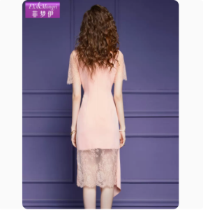 RM9109#法式高端连衣裙女短袖夏季高级时尚设计感不规则钉珠长裙子
