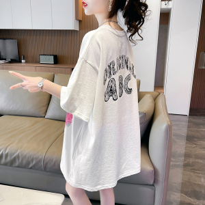 RM7574#棉质夏季短袖T恤女爆款减龄小清新慵懒风上衣