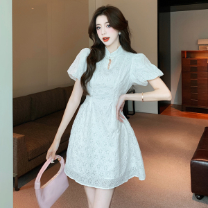 TR22917# +夏季新款改良式旗袍气质连衣裙女装设计感小众短裙 服装批发女装服饰货源