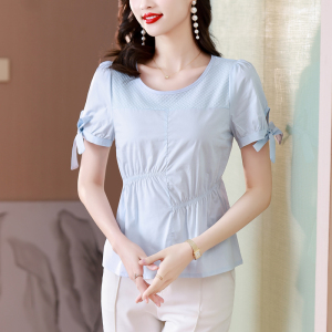 RM8152#夏季新款短袖上衣女时尚洋气减龄套头遮肚子韩版小衫